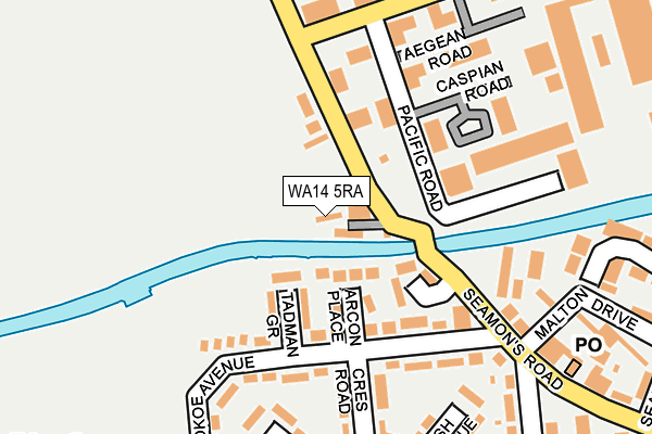WA14 5RA map - OS OpenMap – Local (Ordnance Survey)