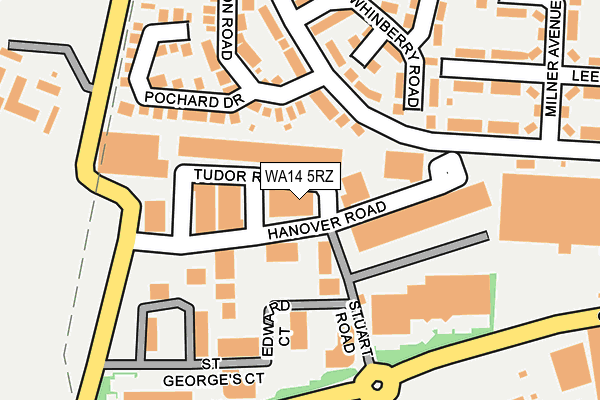 WA14 5RZ map - OS OpenMap – Local (Ordnance Survey)