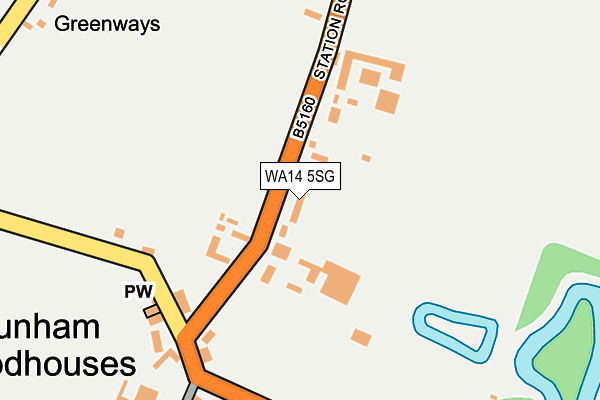 WA14 5SG map - OS OpenMap – Local (Ordnance Survey)