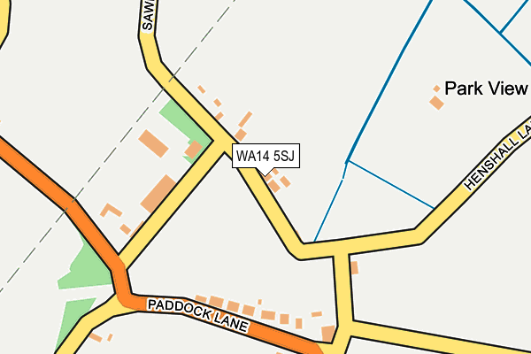 WA14 5SJ map - OS OpenMap – Local (Ordnance Survey)