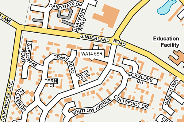 WA14 5SR map - OS OpenMap – Local (Ordnance Survey)