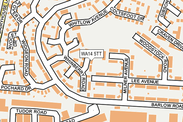 WA14 5TT map - OS OpenMap – Local (Ordnance Survey)
