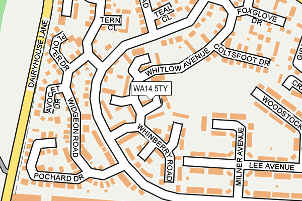 WA14 5TY map - OS OpenMap – Local (Ordnance Survey)