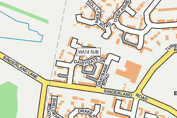 WA14 5UB map - OS OpenMap – Local (Ordnance Survey)