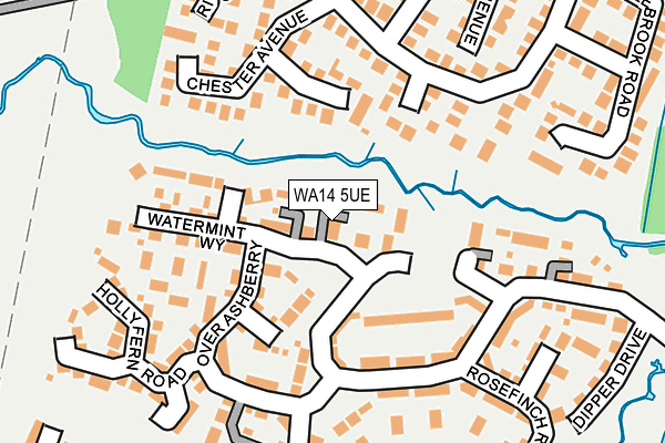 WA14 5UE map - OS OpenMap – Local (Ordnance Survey)