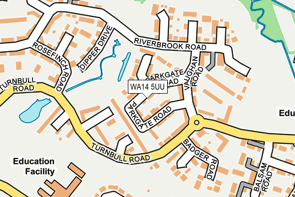 WA14 5UU map - OS OpenMap – Local (Ordnance Survey)