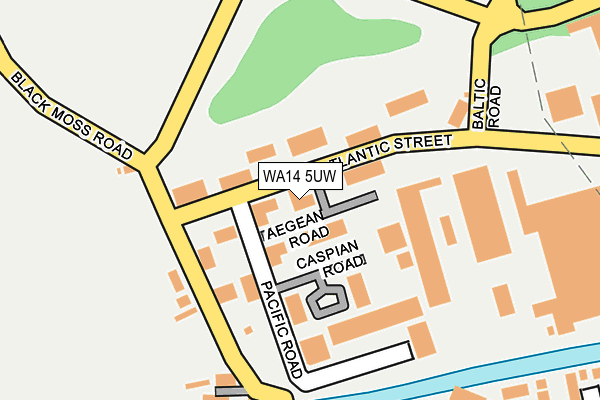 WA14 5UW map - OS OpenMap – Local (Ordnance Survey)