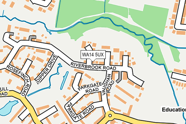 WA14 5UX map - OS OpenMap – Local (Ordnance Survey)