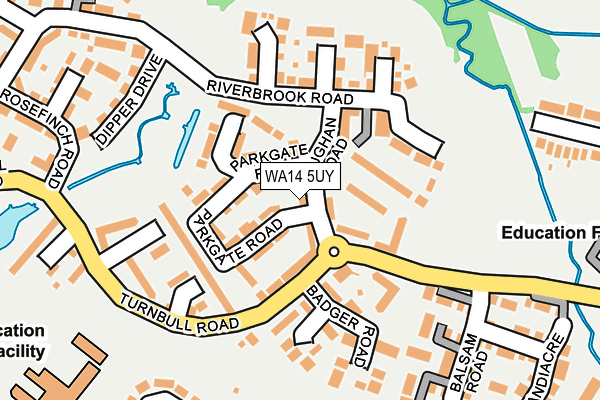 WA14 5UY map - OS OpenMap – Local (Ordnance Survey)