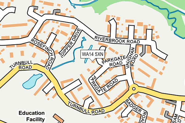 WA14 5XN map - OS OpenMap – Local (Ordnance Survey)