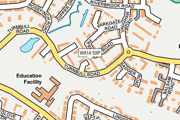 WA14 5XP map - OS OpenMap – Local (Ordnance Survey)