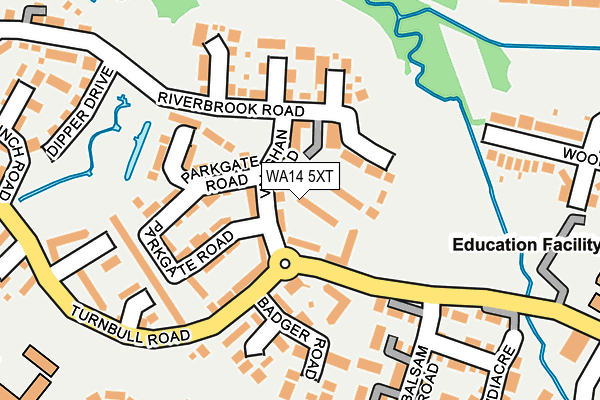 WA14 5XT map - OS OpenMap – Local (Ordnance Survey)