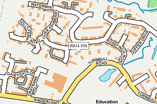 WA14 5YA map - OS OpenMap – Local (Ordnance Survey)
