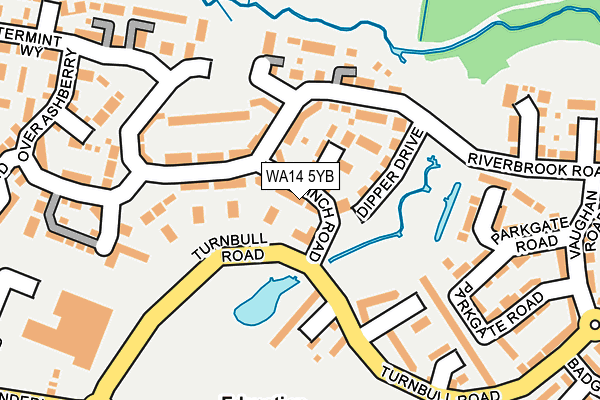 WA14 5YB map - OS OpenMap – Local (Ordnance Survey)