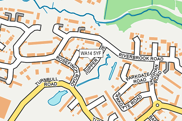 WA14 5YF map - OS OpenMap – Local (Ordnance Survey)