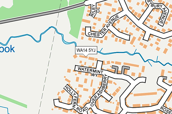 WA14 5YJ map - OS OpenMap – Local (Ordnance Survey)