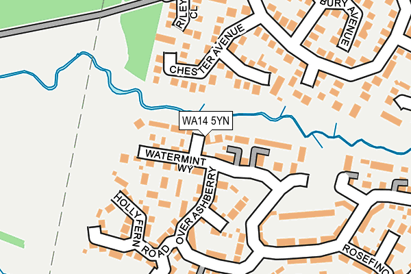 WA14 5YN map - OS OpenMap – Local (Ordnance Survey)