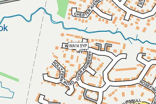 WA14 5YP map - OS OpenMap – Local (Ordnance Survey)