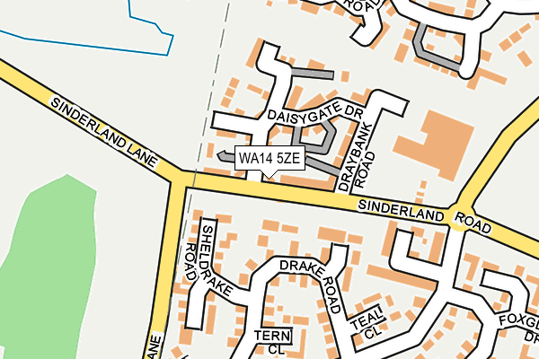 WA14 5ZE map - OS OpenMap – Local (Ordnance Survey)