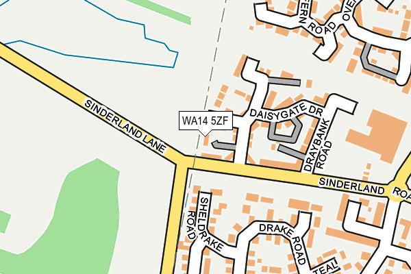 WA14 5ZF map - OS OpenMap – Local (Ordnance Survey)