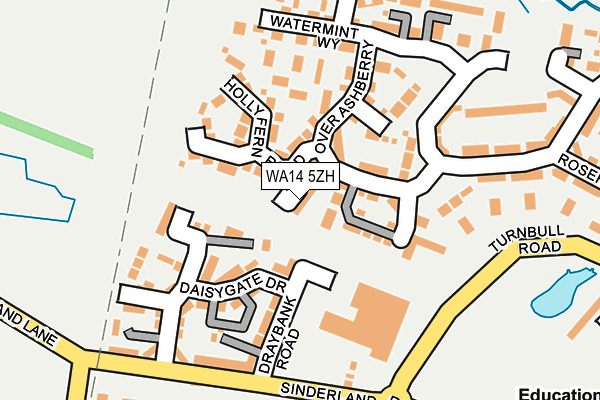 WA14 5ZH map - OS OpenMap – Local (Ordnance Survey)
