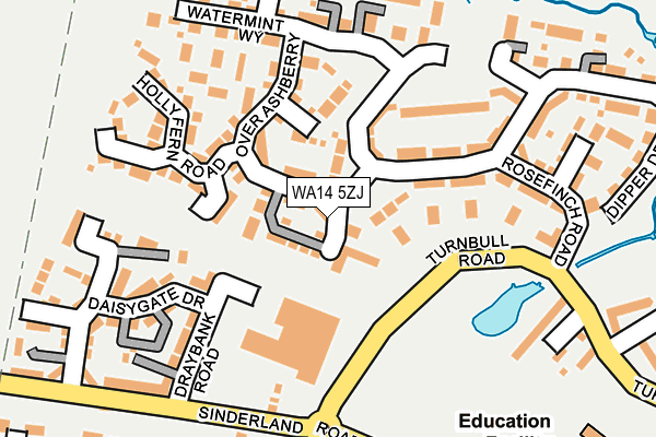 WA14 5ZJ map - OS OpenMap – Local (Ordnance Survey)