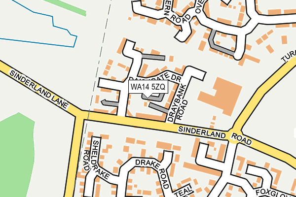 WA14 5ZQ map - OS OpenMap – Local (Ordnance Survey)