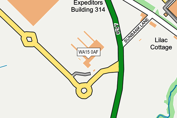 WA15 0AF map - OS OpenMap – Local (Ordnance Survey)