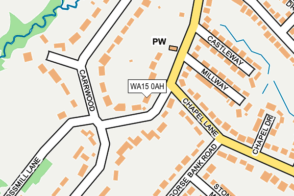 WA15 0AH map - OS OpenMap – Local (Ordnance Survey)