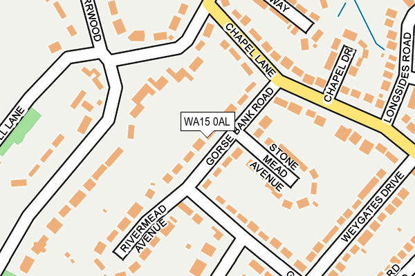 WA15 0AL map - OS OpenMap – Local (Ordnance Survey)