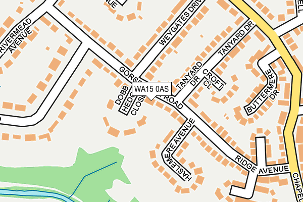 WA15 0AS map - OS OpenMap – Local (Ordnance Survey)