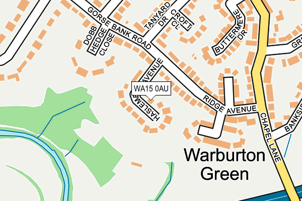 WA15 0AU map - OS OpenMap – Local (Ordnance Survey)