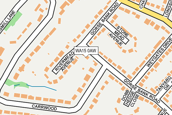 WA15 0AW map - OS OpenMap – Local (Ordnance Survey)