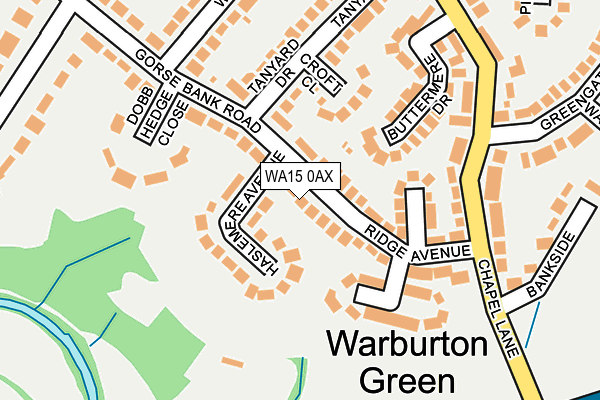 WA15 0AX map - OS OpenMap – Local (Ordnance Survey)
