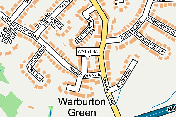 WA15 0BA map - OS OpenMap – Local (Ordnance Survey)