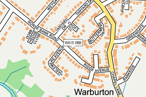 WA15 0BB map - OS OpenMap – Local (Ordnance Survey)