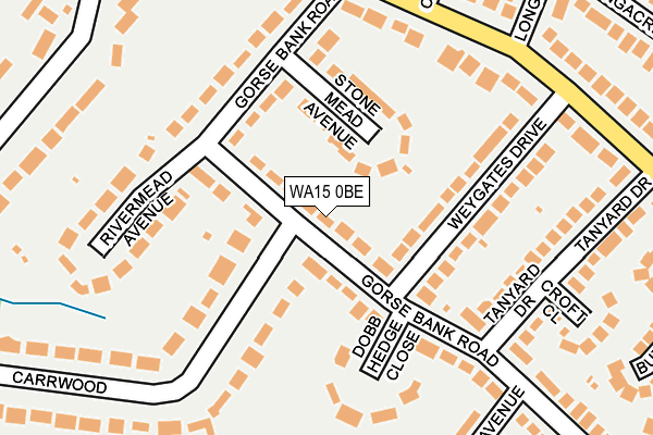 WA15 0BE map - OS OpenMap – Local (Ordnance Survey)