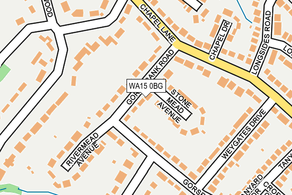 WA15 0BG map - OS OpenMap – Local (Ordnance Survey)