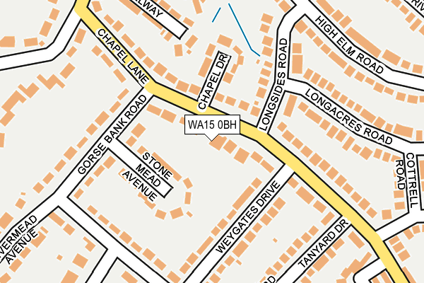 WA15 0BH map - OS OpenMap – Local (Ordnance Survey)
