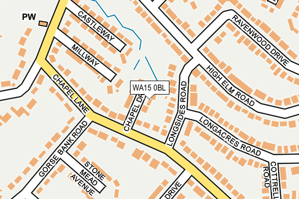 WA15 0BL map - OS OpenMap – Local (Ordnance Survey)