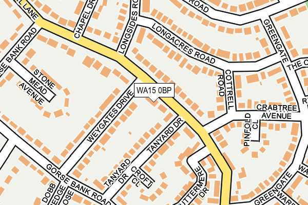 WA15 0BP map - OS OpenMap – Local (Ordnance Survey)