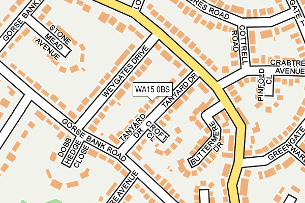 WA15 0BS map - OS OpenMap – Local (Ordnance Survey)