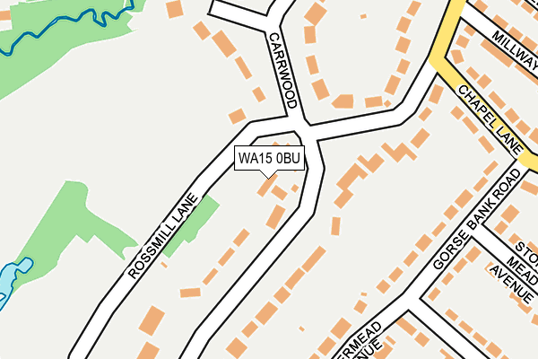 WA15 0BU map - OS OpenMap – Local (Ordnance Survey)