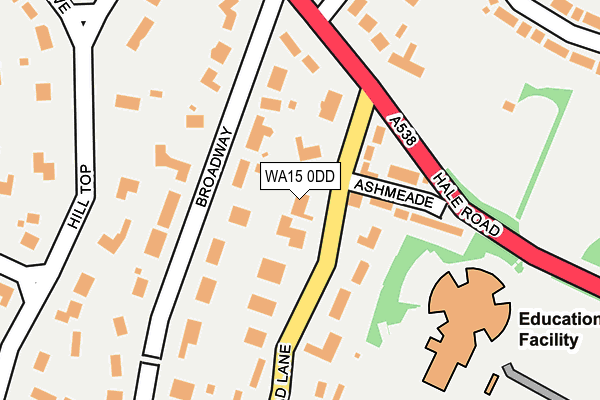 WA15 0DD map - OS OpenMap – Local (Ordnance Survey)