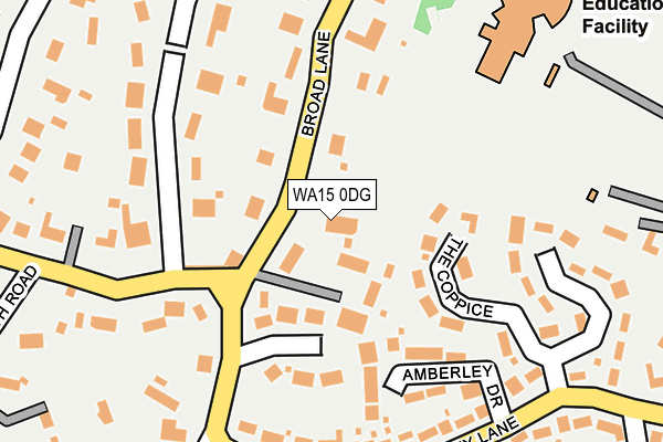 WA15 0DG map - OS OpenMap – Local (Ordnance Survey)