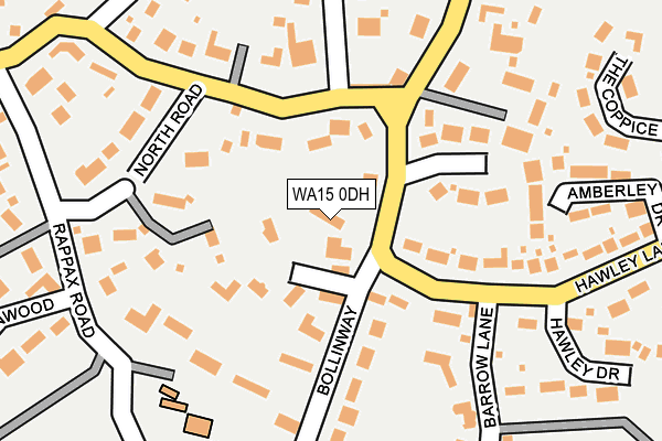 WA15 0DH map - OS OpenMap – Local (Ordnance Survey)