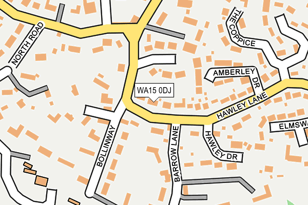 WA15 0DJ map - OS OpenMap – Local (Ordnance Survey)