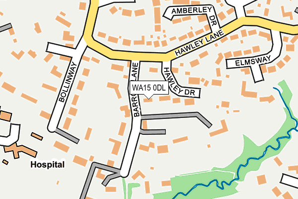 WA15 0DL map - OS OpenMap – Local (Ordnance Survey)