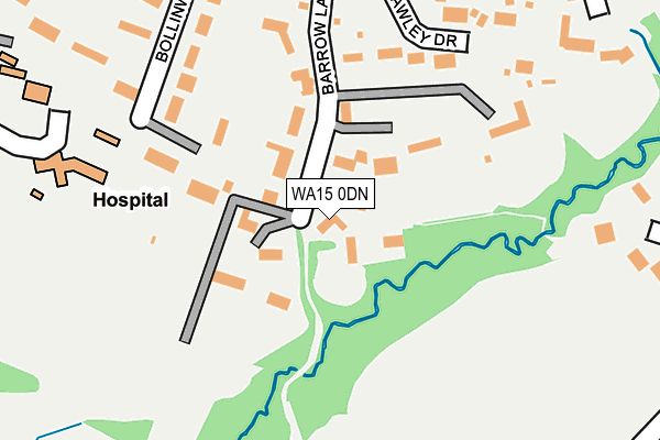 WA15 0DN map - OS OpenMap – Local (Ordnance Survey)