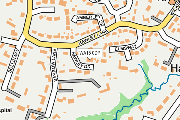 WA15 0DP map - OS OpenMap – Local (Ordnance Survey)